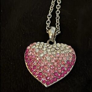 Cookie Lee pink crystal heat necklace 18”